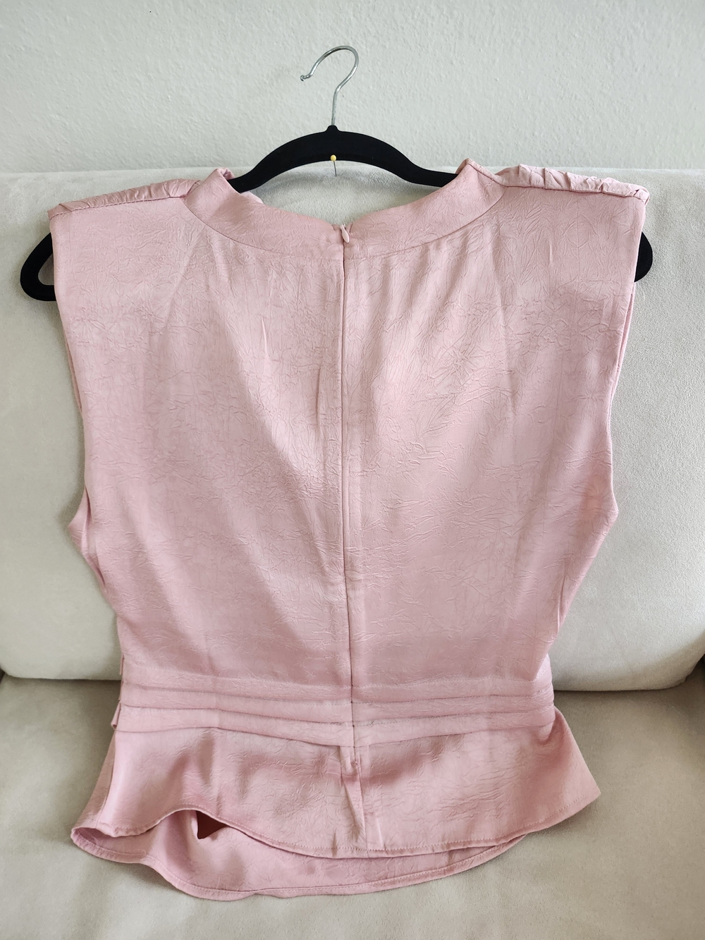 Sleeveless Draped Pink Cowl-Neck Top by Seven Dials - Picture 3 of 4